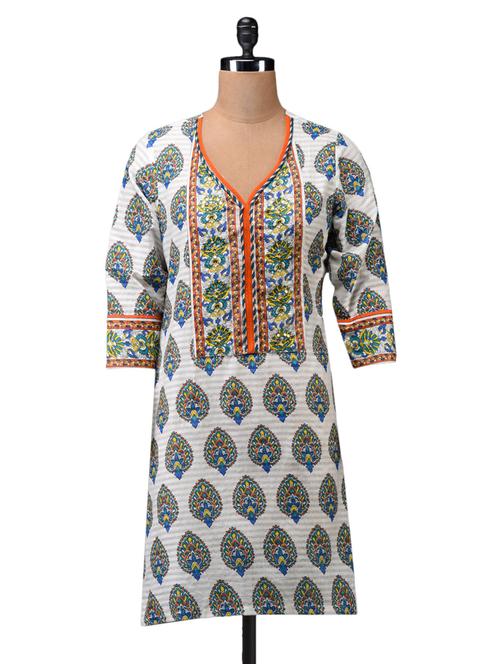 multi printed cotton kurti - 1073622 - Very Small Image - 1