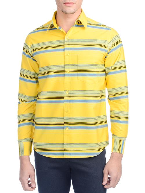 yellow cotton casual shirt - 10736517 - Very Small Image - 1