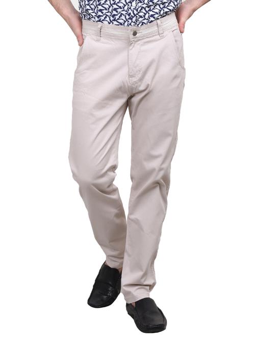white cotton flat front casual trouser - 10736851 - Very Small Image - 1