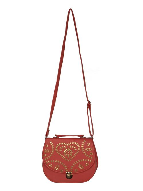 peach leatherette sling bag - 10737042 - Very Small Image - 1