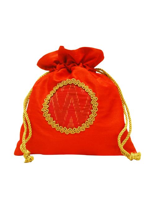 orange silk potli - 10738240 - Very Small Image - 1