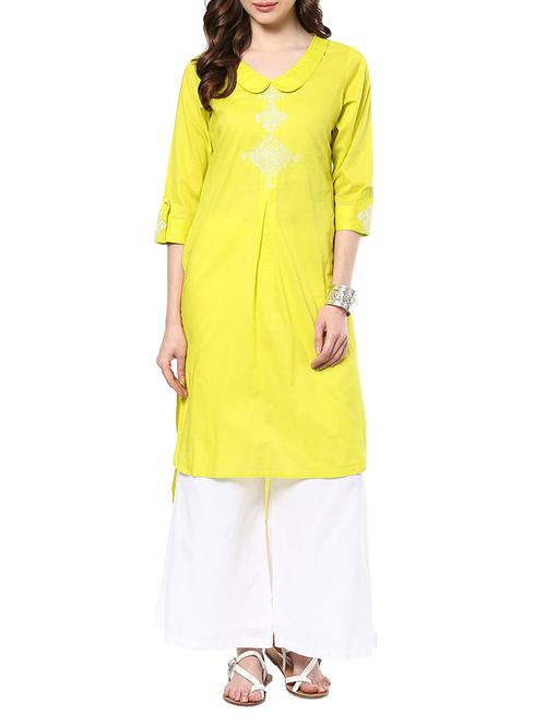 yellow cotton kurta - 10742499 - Very Small Image - 1