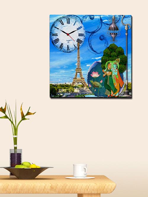 tungs10 radha krishna in paris canvas clock - 10744608 - Very Small Image - 1