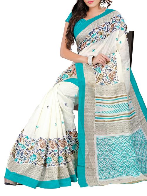 multi colored silk blend saree - 10746353 - Very Small Image - 1