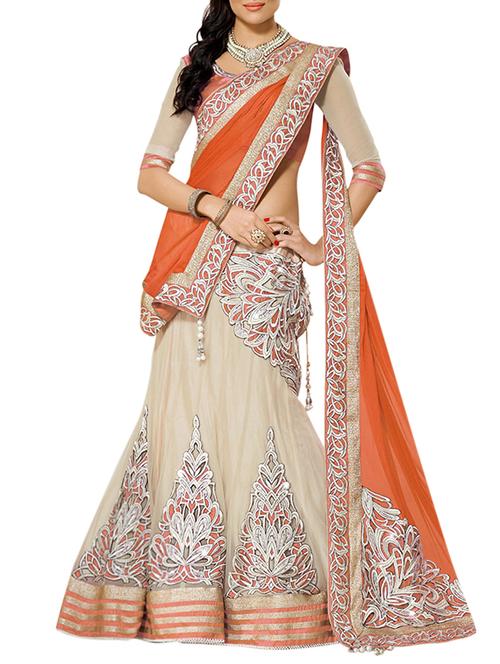white net lehenga - 10754610 - Very Small Image - 1