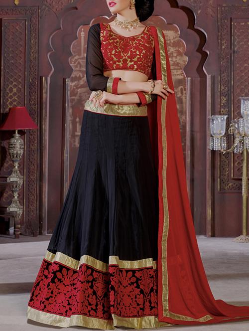 black chiffon lehenga - 10754637 - Very Small Image - 1