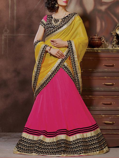 pink georgette lehenga - 10754641 - Very Small Image - 1