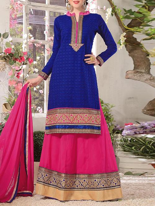 pink georgette lehenga - 10754668 - Very Small Image - 1