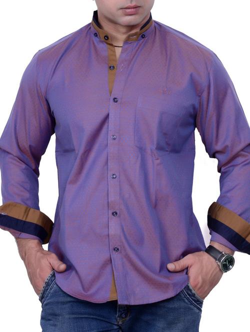 purple cotton blend casual shirt - 10756113 - Very Small Image - 1