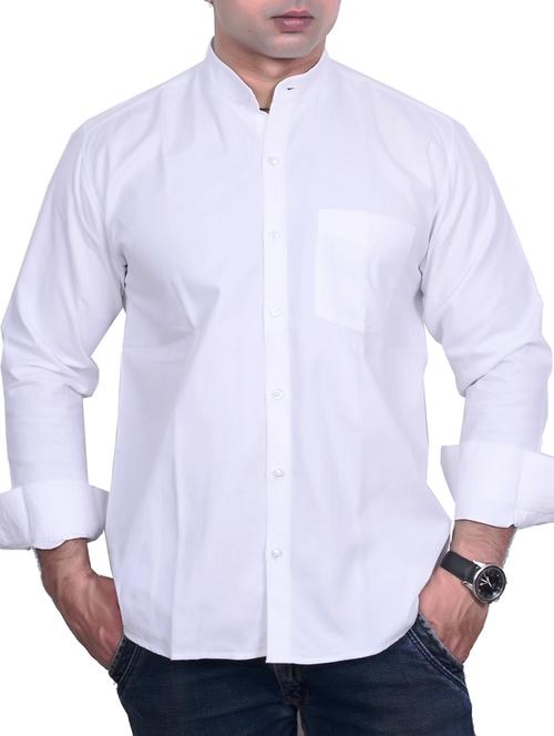 white cotton blend casual shirt - 10756114 - Very Small Image - 1
