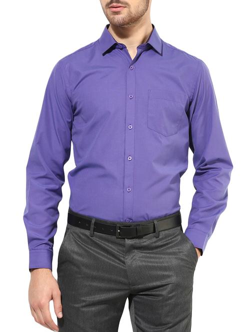 purple cotton blend formal shirt - 10756127 - Very Small Image - 1