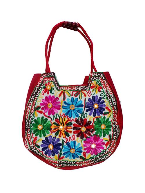 maroon silk handbag - 10761245 - Very Small Image - 1