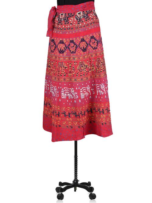 jaipuri printed long wrap skirt - 1076179 - Very Small Image - 1