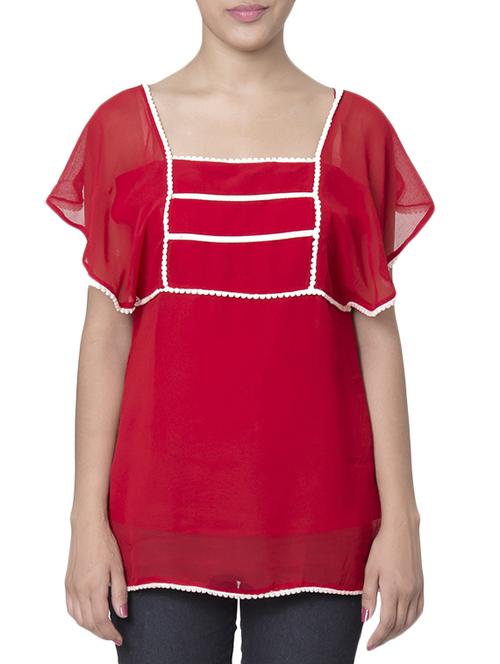 red polyester top - 10762286 - Very Small Image - 1