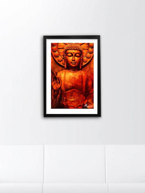 Lord Buddha another Pose Wall Poster Art - Laminated Framed 8x12 Inch - 10762683 - Very Small Image - 1