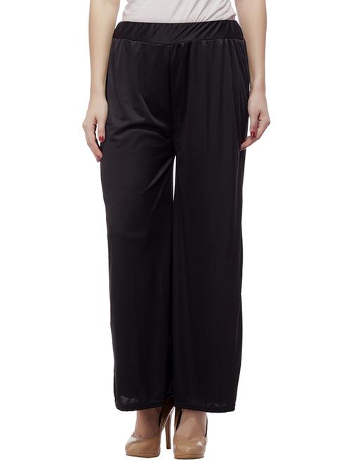 black cotton lycra palazzos - 10763231 - Very Small Image - 1