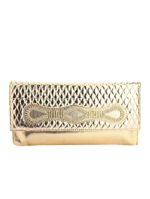 gold leatherette (pu) ethnic clutch - 10765608 - Very Small Image - 1