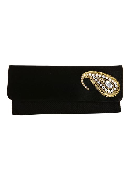 black leatherette (pu) ethnic clutch - 10765907 - Very Small Image - 1
