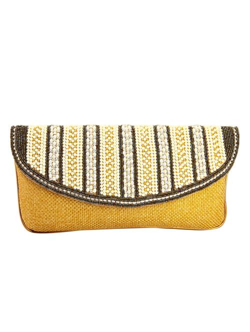 gold leatherette (pu) ethnic clutch - 10766092 - Very Small Image - 1