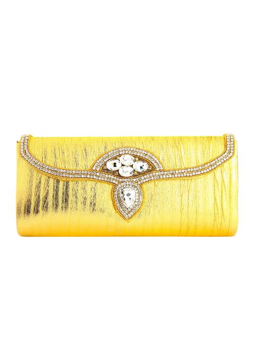gold leatherette (pu) ethnic clutch - 10766239 - Very Small Image - 1