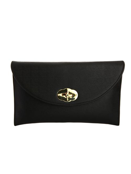 black leatherette (pu) ethnic clutch - 10766906 - Very Small Image - 1