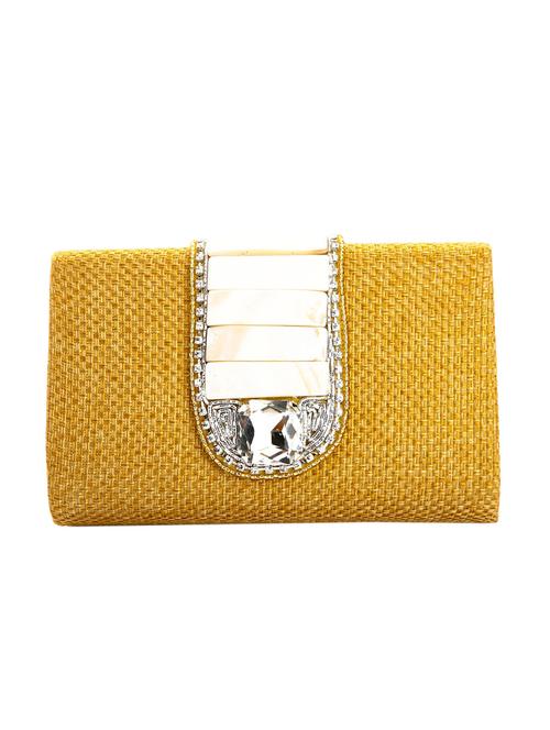gold leatherette (pu) ethnic clutch - 10767285 - Very Small Image - 1