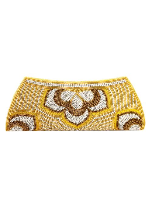 gold leatherette (pu) ethnic clutch - 10767307 - Very Small Image - 1