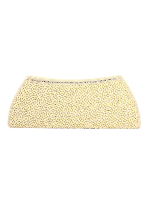 white leatherette (pu) ethnic clutch - 10767310 - Very Small Image - 1