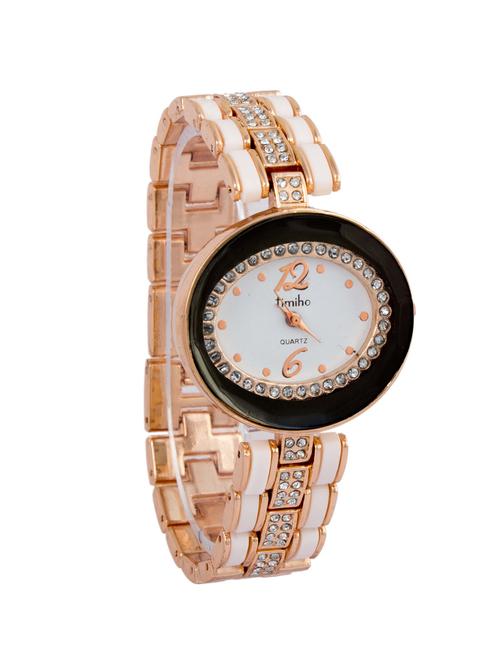 addic timiho white crystal studded dial black and gold studded belt watch for women - 10778930 - Very Small Image - 1