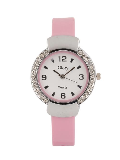 addic glory crystal studded white dial baby pink straps watch for women - 10779023 - Very Small Image - 1