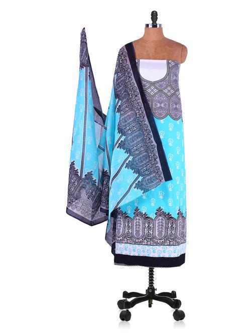 printed unstitched cotton suit piece - 1078043 - Very Small Image - 1