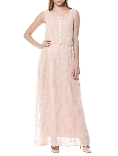 beige embroidered chiffon maxi dress - 10780606 - Very Small Image - 1