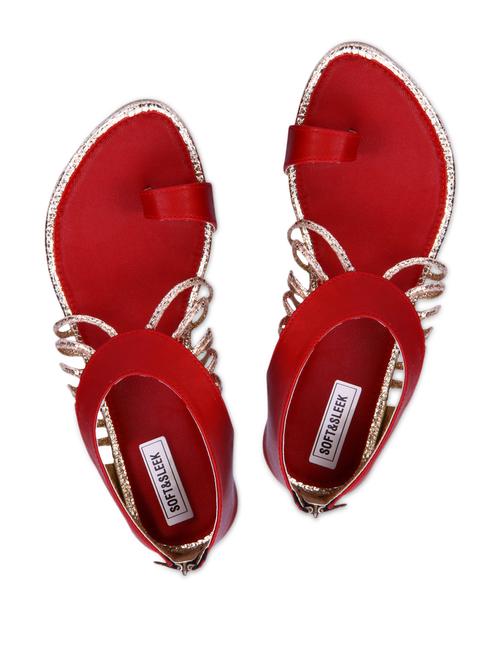 red sandals with back zipper - 1078209 - Very Small Image - 1