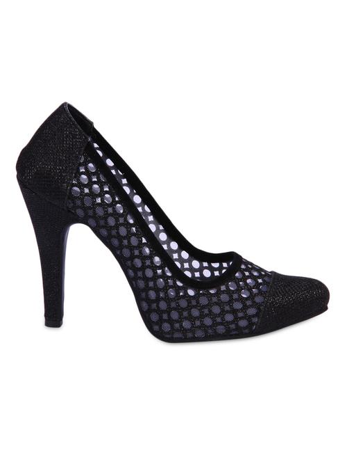 black sheer pointed toe heel sandals - 1078245 - Very Small Image - 1