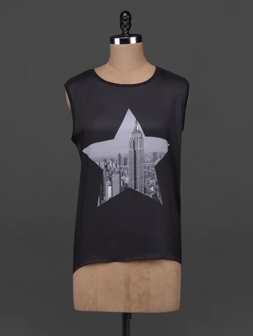 sleeveless star printed cotton top - 1078375 - Very Small Image - 1