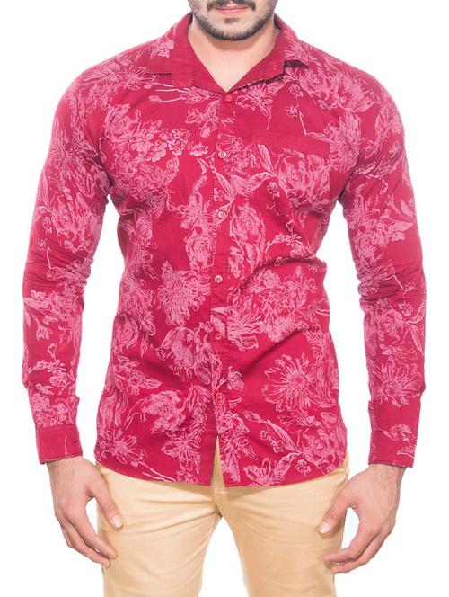 red cotton casual shirt - 10785447 - Very Small Image - 1
