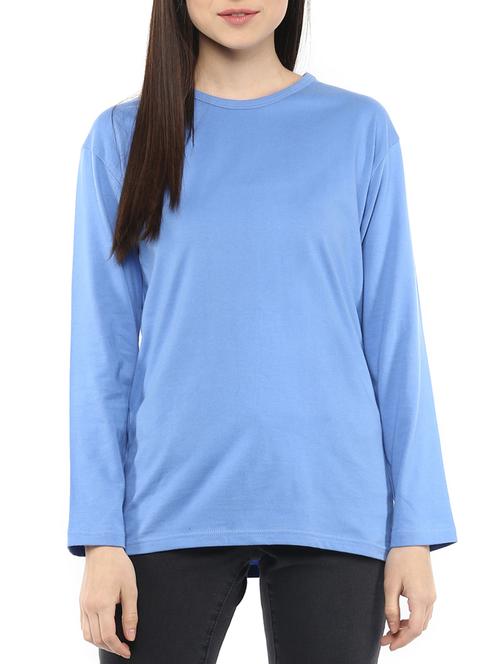 light blue cotton regular tshirt - 10787507 - Very Small Image - 1