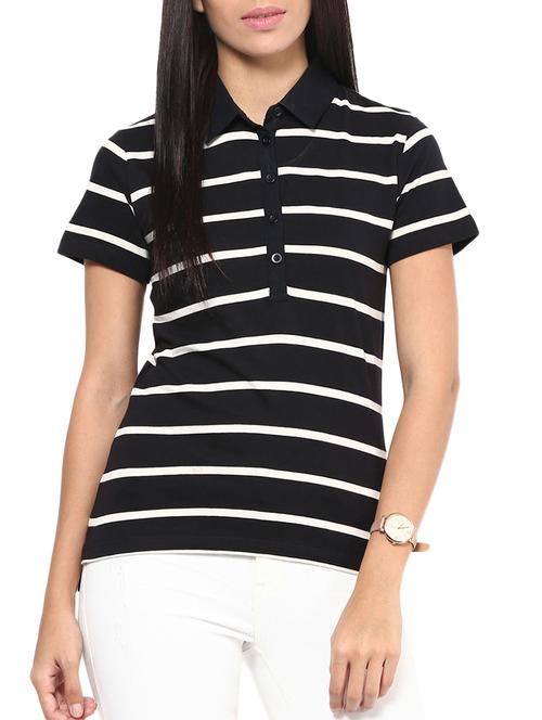 polo neck striped tee - 10787546 - Very Small Image - 1
