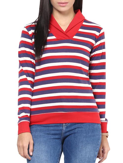red cotton striped tee - 10787552 - Very Small Image - 1