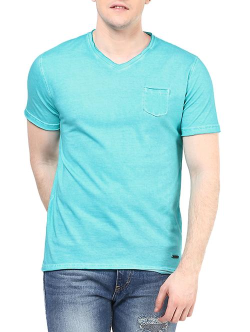 solid light blue cotton t-shirt - 10795183 - Very Small Image - 1