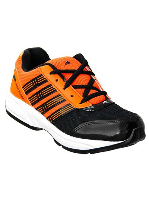 black,orange leatherette sport shoes - 10795896 - Very Small Image - 1