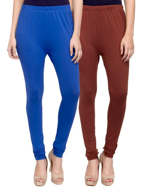 cotton lycra solid legging - 10797064 - Very Small Image - 1