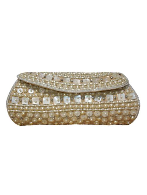 ivory satin clutch - 10797472 - Very Small Image - 1