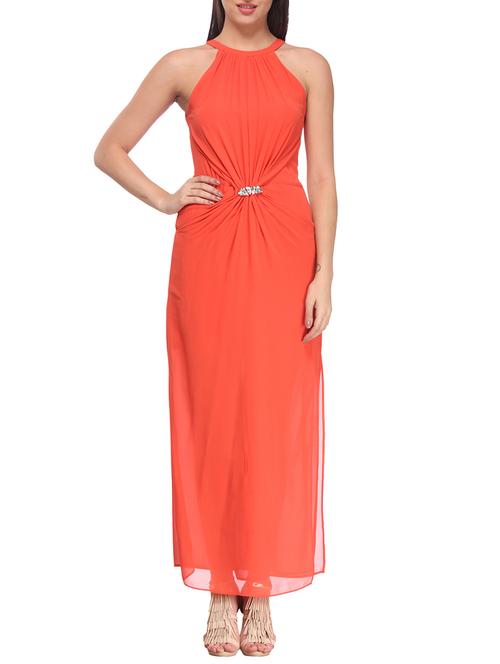 orange polyester dress - 10799008 - Very Small Image - 1