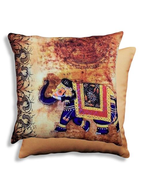 digitally printed mughal elephant cushion cover - 10799937 - Very Small Image - 1