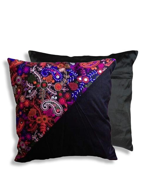 floral embroidered designer cushion cover - 10799946 - Very Small Image - 1
