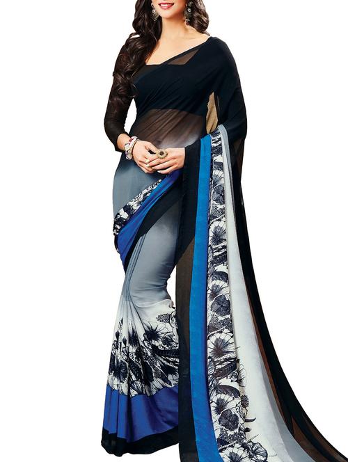 multi colored georgette saree - 10801326 - Very Small Image - 1