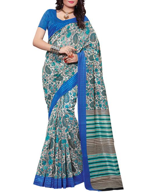 blue cotton saree - 10801346 - Very Small Image - 1