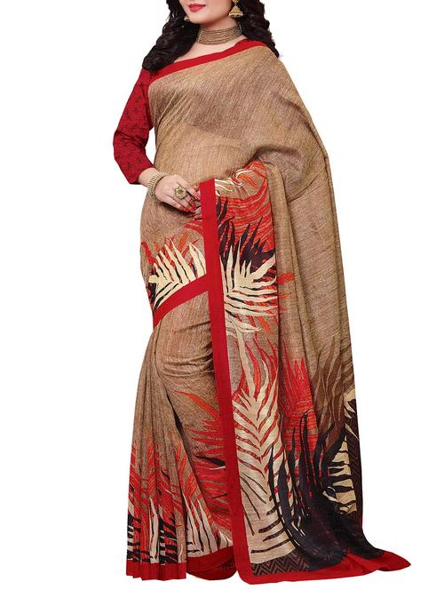 light brown cotton saree - 10801351 - Very Small Image - 1