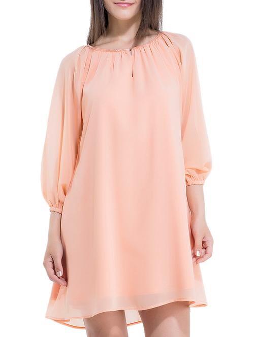 pink georgette dress - 10803416 - Very Small Image - 1
